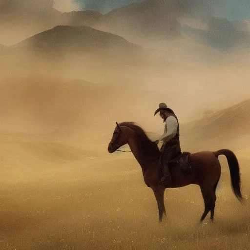 A Man On A Horse In Wheatland-arknight