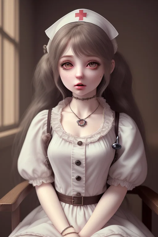 Bjddoll, Women, Nurse, Surprised, On Chair, Old House, Gorge...