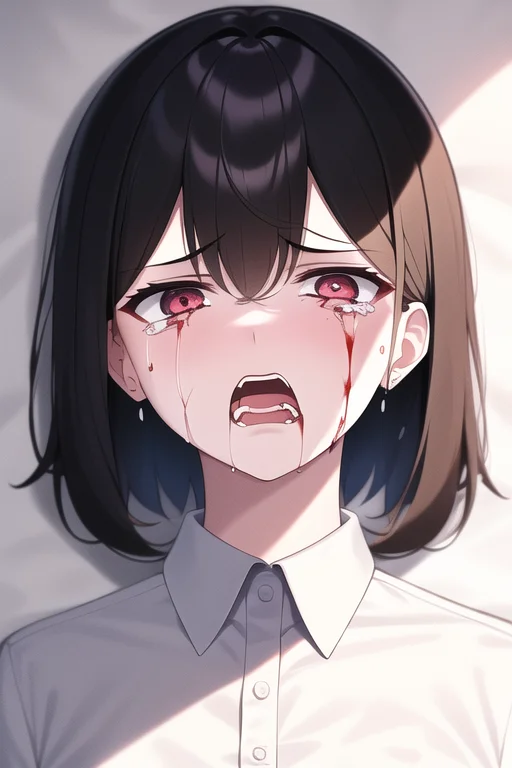 1girl,cuts, Sad1.1,open Mouth,bleeding, Blood, Face Cuts, Se...