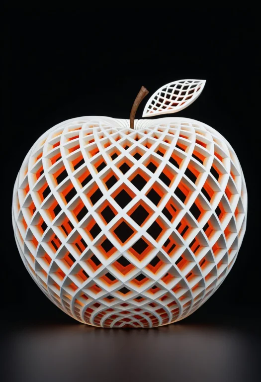 Apple, Gyroid Apple, Apple Made Of Geometric Lattice, Colorf...