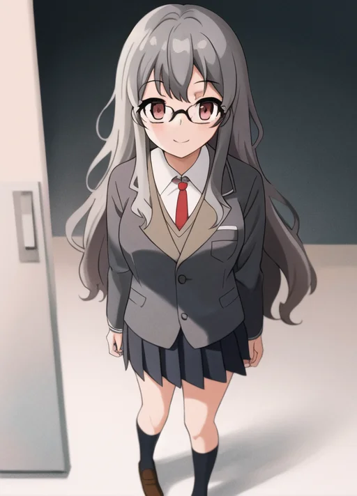 Lorafutaba0.7,futaba Rio, Glasses,gray Hair,highres,masterpi...