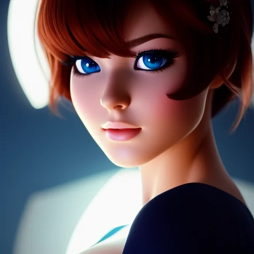 Portrait, Centered, Sexy Cute Brunette Woman, Dbluth, 3d, 3d...