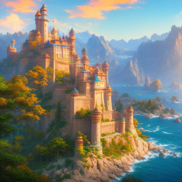 Dgtlv2, A Beautiful Castle, Cinematic, Majestic, Rocks, Soft...