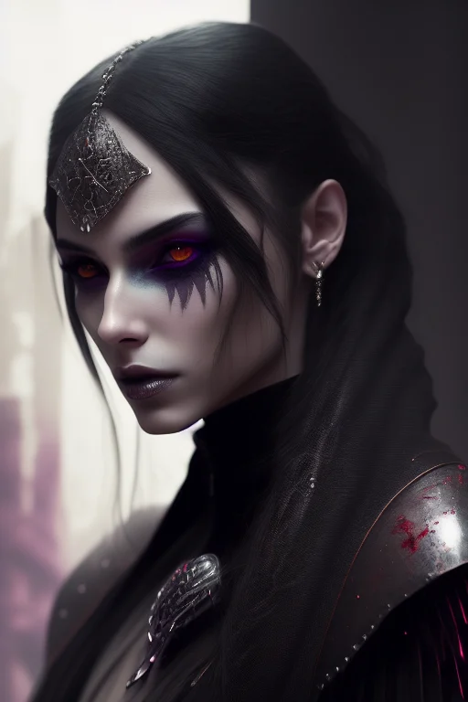 Detailed Ghotic Medieval Portrait Of Vampyre Cyberpunk Style...