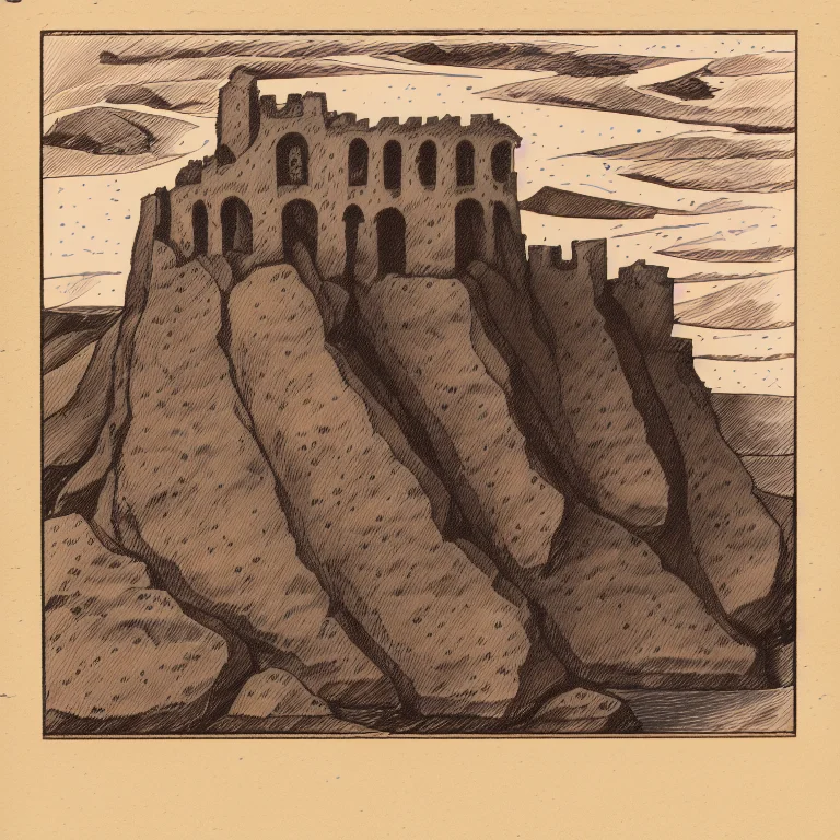 Sd15journalsketch An Ancient Castle Built Into The Side Of A...