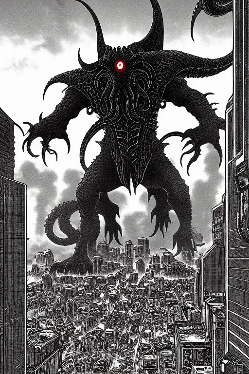 Pboldrifrpgstyle1.2 Kaiju Monster Cthulhu Huge Attacking Sci...
