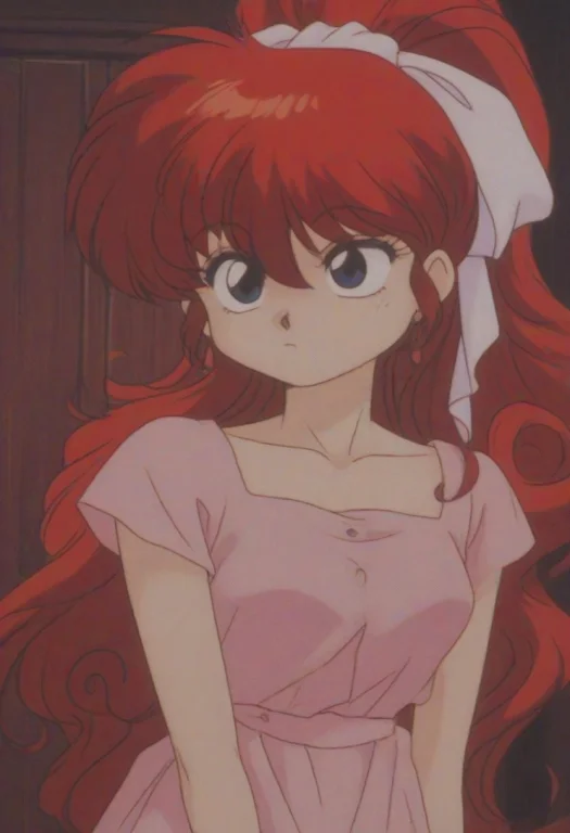 Rankosaotome, 1girl, Red Hair, Blue Eyes, Eyeliner, Very Lon...
