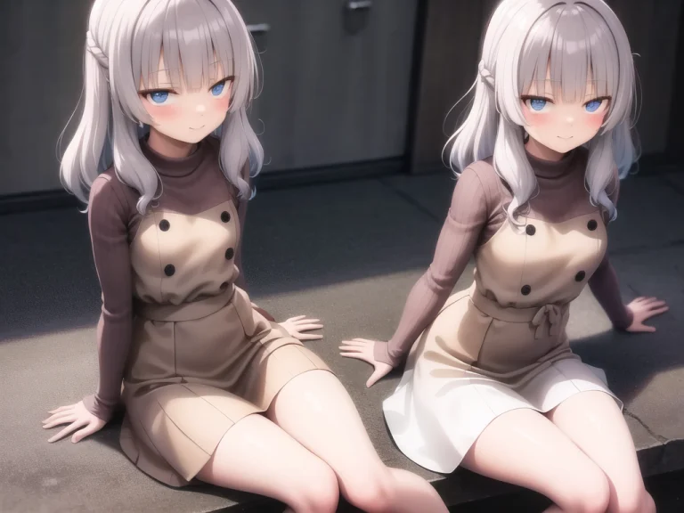 Lorasakayanagiarisu0.7, Brown Dress, Sitting,