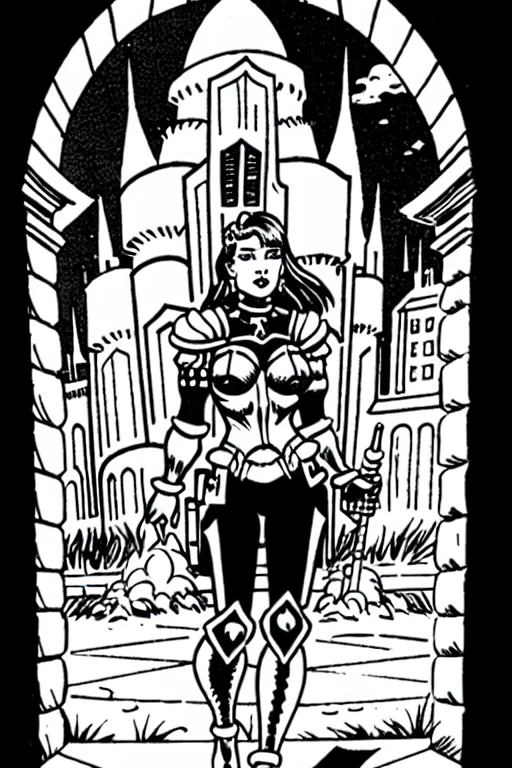 Alloldrpgarts1 A Woman In A Armor In A Dark City