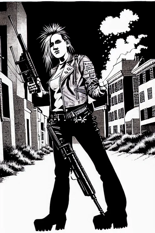 Therpgchargenesafart0.7 Punk 1girl In A Jacket And A Shotgun...
