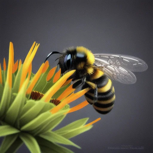 A Bumblebee Sheltering From The Rain Under A Flower. Beeez,...