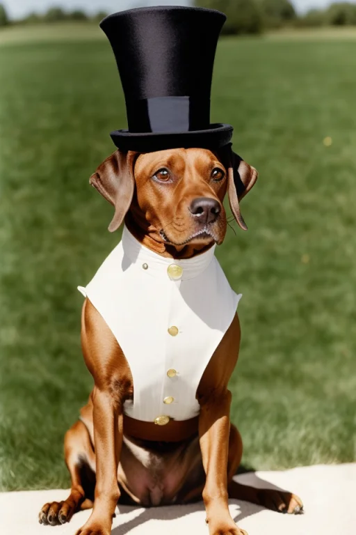 Timeless Style Dog Wearing A Top Hat