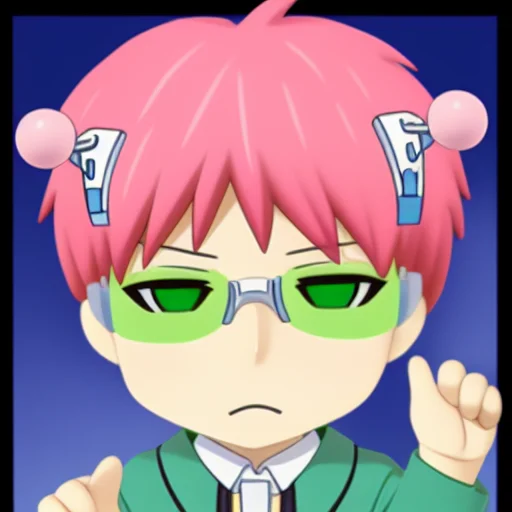 Nendoroid Boring-psychic 1boypinkhairgreenglassesanimehandso...