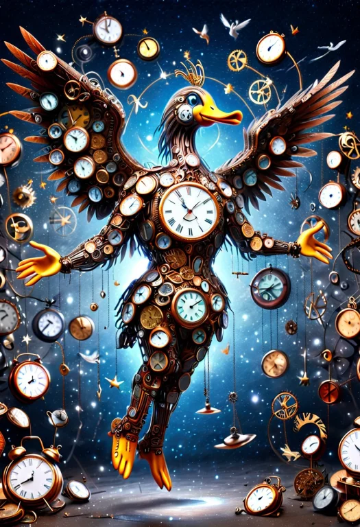 Celestial Figure God Made Of Clocks, Clockstyle, Masterpiece...