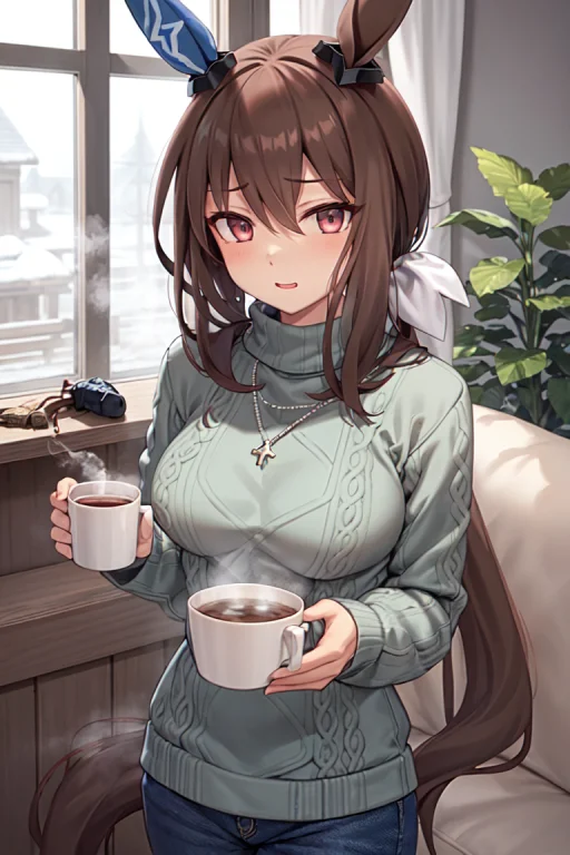 Masterpiece, Best Quality, Admire Vega Umamusume, Winter, Sn...
