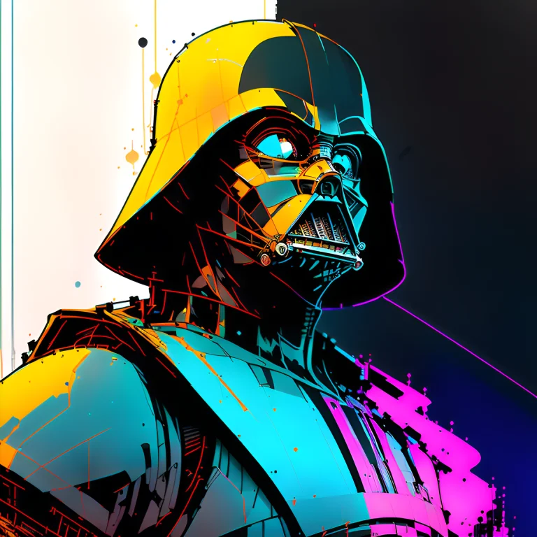 Nvinkpunk, Darth Vader In Full Helmet And Mask, Abstract Col...