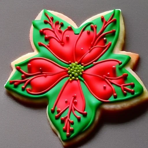 Xmascookie Of A Christmas Flower Pattern, Intricate, Highly...