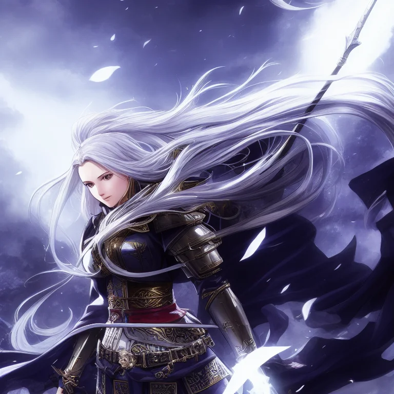 A Majestic Warrior, Wear A Metal Armor, Perfect Light, Higly...