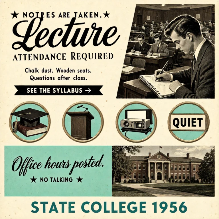 A Retro 1950s Mid-century University Bulletin Homepage Hero...