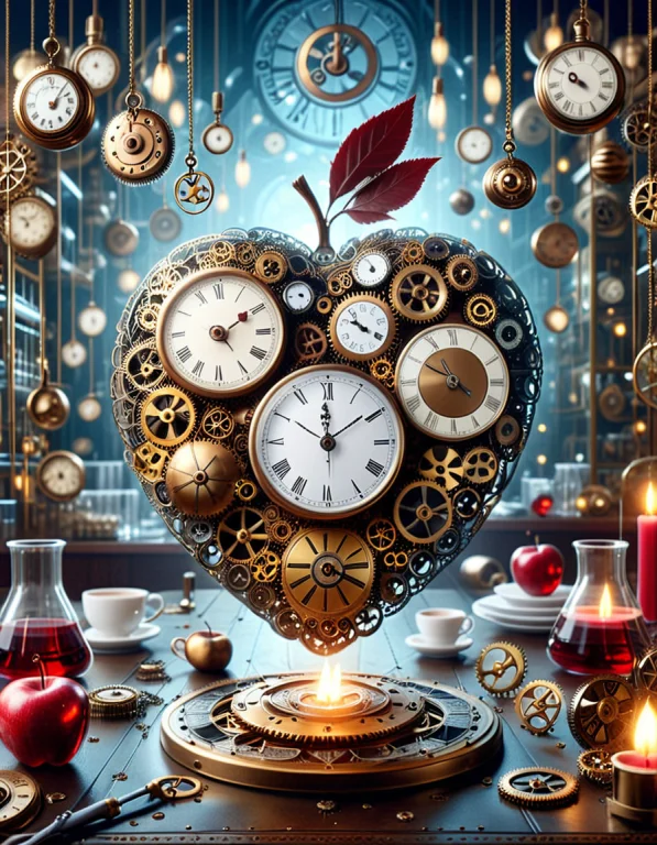 10. A Surreal Mechanical Apple Sliced Open On An Elegant Vic...