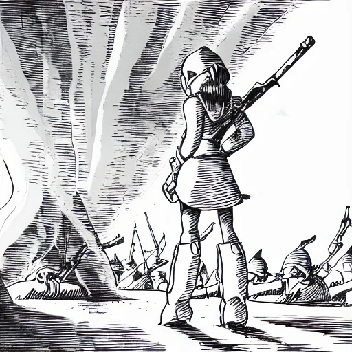 Nauskaavalofwi, Monochrome, Weapon, Greyscale, Sword, 1girl,...