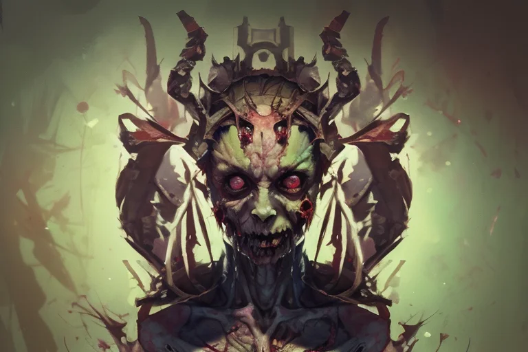 Art Horror By Apterus. Beautiful Female Zombie Torn Clothes...