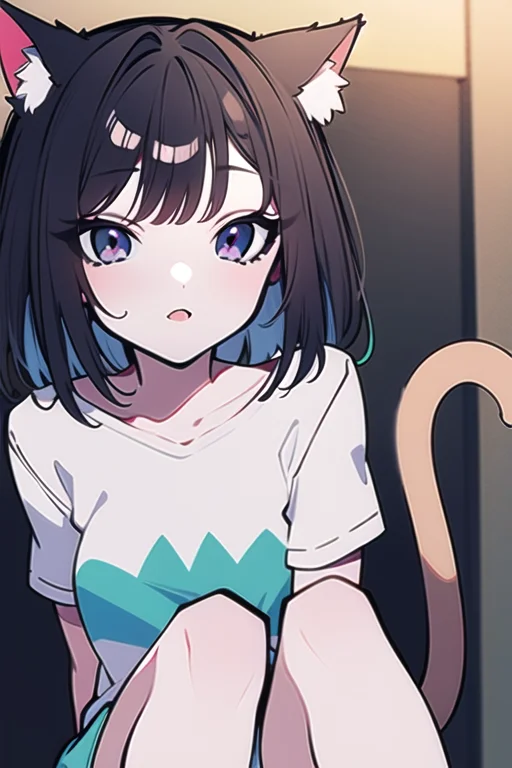 Best Quality, Masterpiece, 1girl,medium Hair, Cat Ears, Catg...