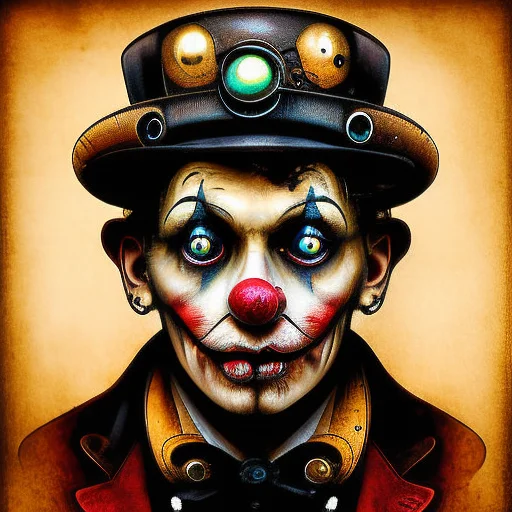 Steampunkai, Clown, Portrait, Steampunk