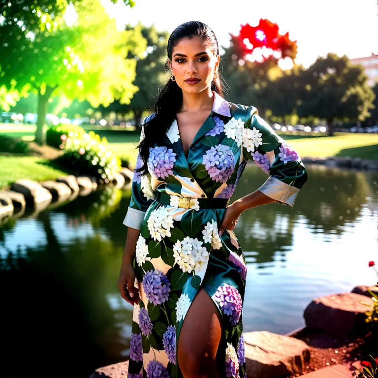 A Cowboy-shot Street Photo Of Mona-s, Her Hair Slicked-back...