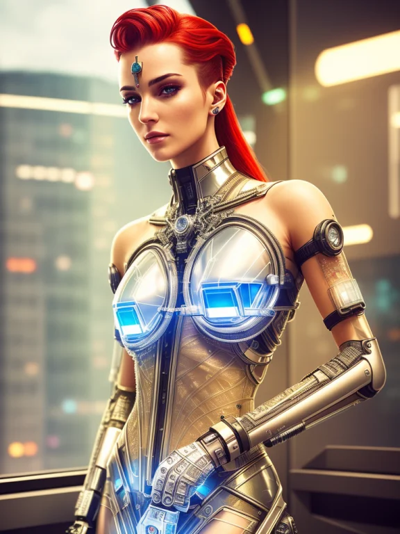 Made Out Of Shiny And Transparent Glass, Cyborg, Cyberpunk S...
