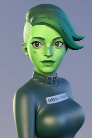 Loratendi-lora1 A High Quality 3d Render Of Tendi With Green... — Stable Diffusion AI Prompt: a high quality 3d render of tendi with green skin and green hair