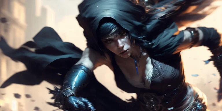 Dramatic Closeup Angle Of Thief Character Running, Arm, A De...