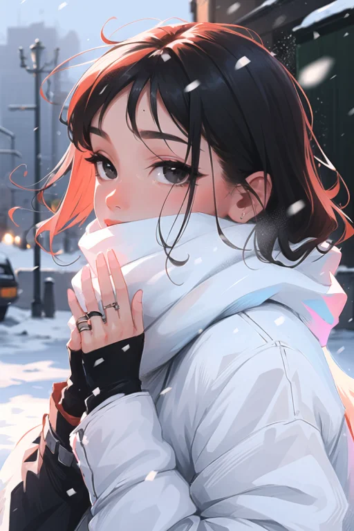 Sam Yang, 1girl, Black Eyes, Black Hair, Covering Mouth, Ear...