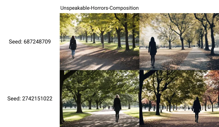 Japanese Woman Walking On A Park