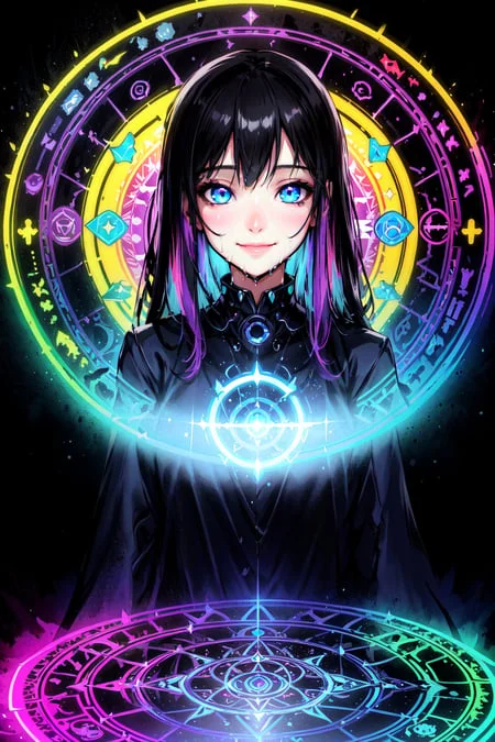Girl, Cyberpunk, Rainbow1.2, Grinning, Wet, High Quality, Ma...