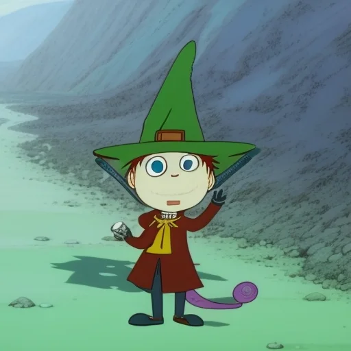 Multiple, Hatsune Miku1.1, Snufkin, Moomin, 1girl, 1boy, Lit...