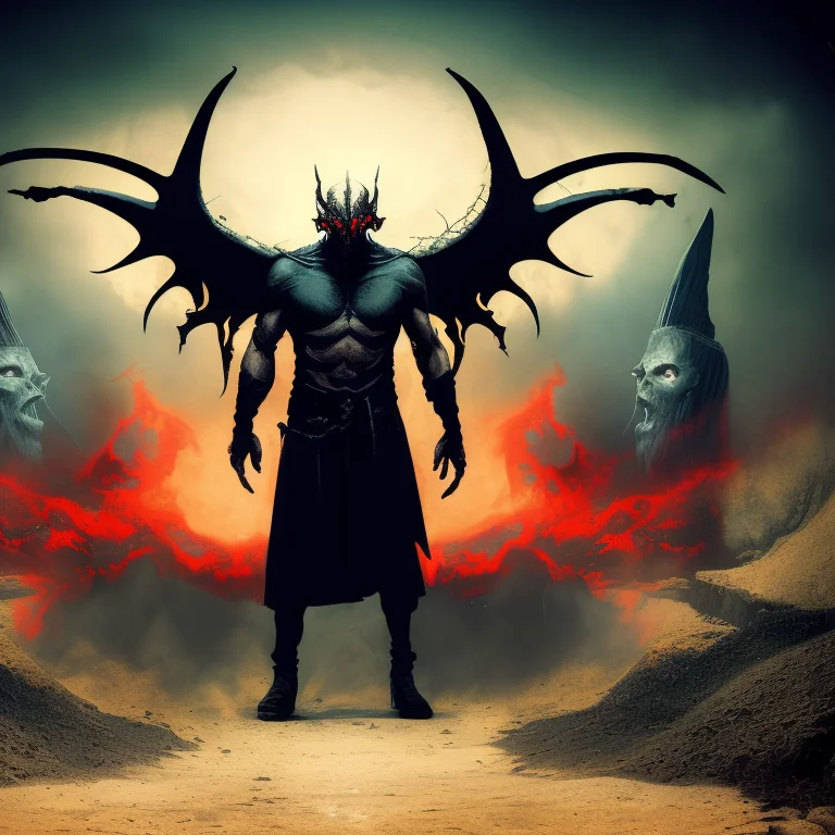 Lucifer The Demon Ushering Souls Into Hell, Sureal, Dark, Mo...