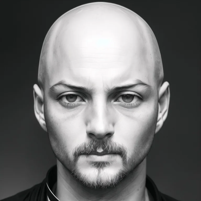 1man, Bald, Greyscale, Humbles, Portrait, Sketch, Solo