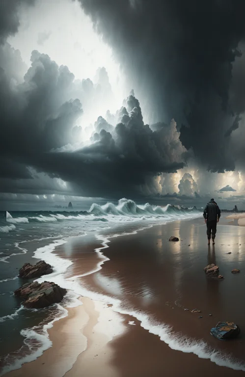 A Beach, With Storm Clouds, By Lee Jeffries Nikon D850 Film...