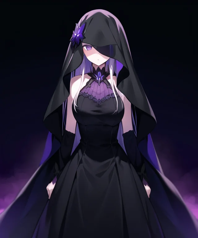 Lorasatella0.8, Satella, 1girl, Solo, Aura, Veil, Purpleeyes...