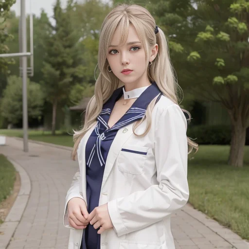 Half White Lab Coat Outside,sailor Collar School Uniform,shi...