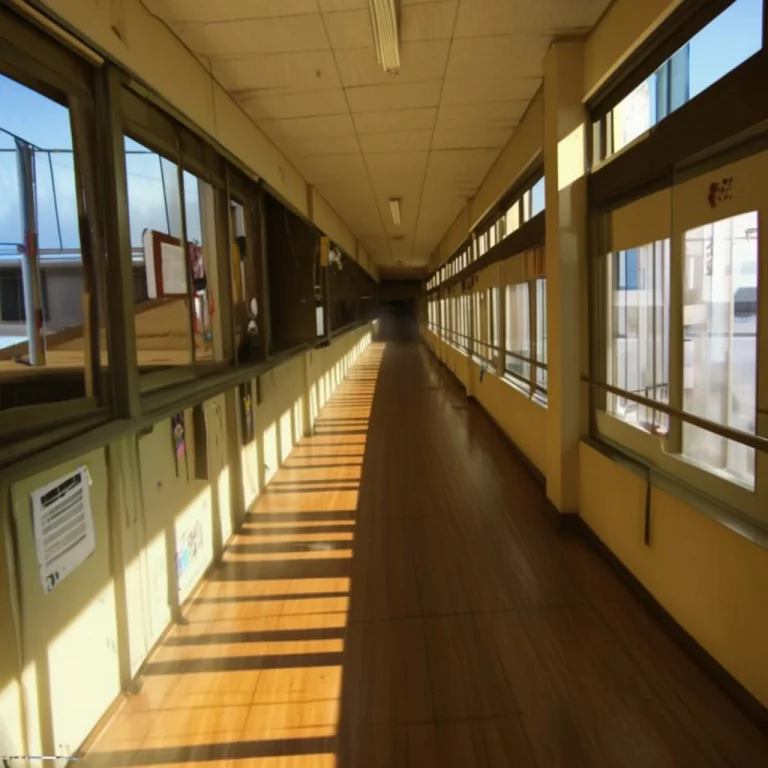 Japhal Japanese Highschool Hallway.
