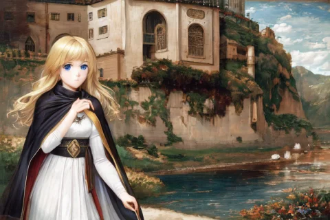 At Historical Castle Solo Pretty Girl, With Blonde Hair, Blu... — Stable Diffusion AI Prompt: at historical castle; solo pretty girl, with blonde hair, blue eyes, white dress...