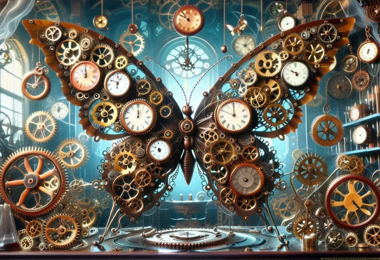 A Giant Butterfly Entirely Made Of Antique Clockwork, Delica...