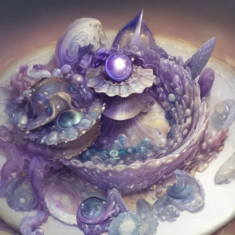 Cosmic1.3 Pearls, Dinner Plate, Trident, Galaxy, Planets, Te... — Stable Diffusion AI Prompt: (cosmic:1.3) pearls, dinner plate, trident, galaxy, planets, tentacles and teeth...