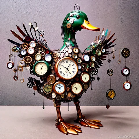 Duck Made Of Clocks, Clockstyle, Masterpiece, High Quality, — SDXL AI Prompt: Duck made of clocks, clock_style, masterpiece, high quality,
