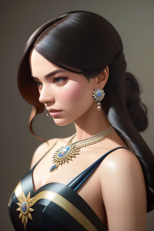 Modelshoot Style Fromside1.3,a Long Floating Caremel Hair Be...