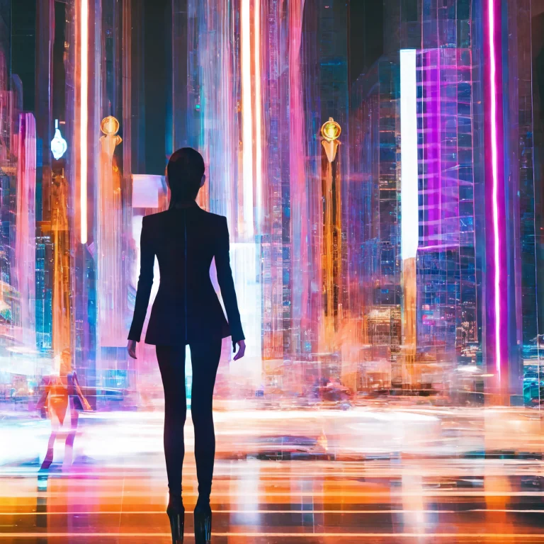 Photo, Pretty Woman Standing A Human-like Robots Gain Consci...