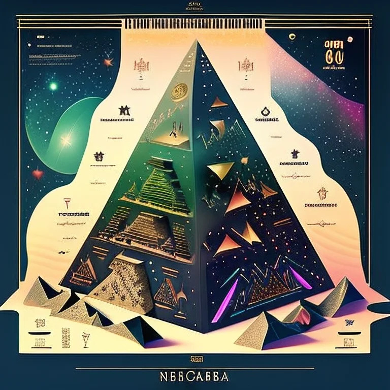 Cosmic Pyramid By Style-info, Galaxy Diorama, Art Deco, Nebu...