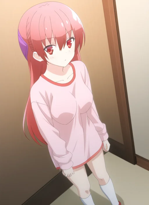 Tsukasa, 1girl, Full Body, Standing, Hair Patch, Oversized S...